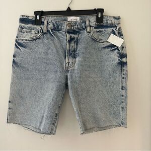 Frame Denim Le Slouch Bermuda Shorts Light Acid Wash Size 28 NWT